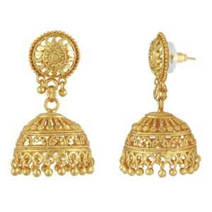 BodhaGold Plated Medium Size Traditional Indian Jhumka Earrings (SJ_34)