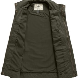 WenVen Men's Military Casual Cotton Jacket Outwear (Army Green, X-Large)