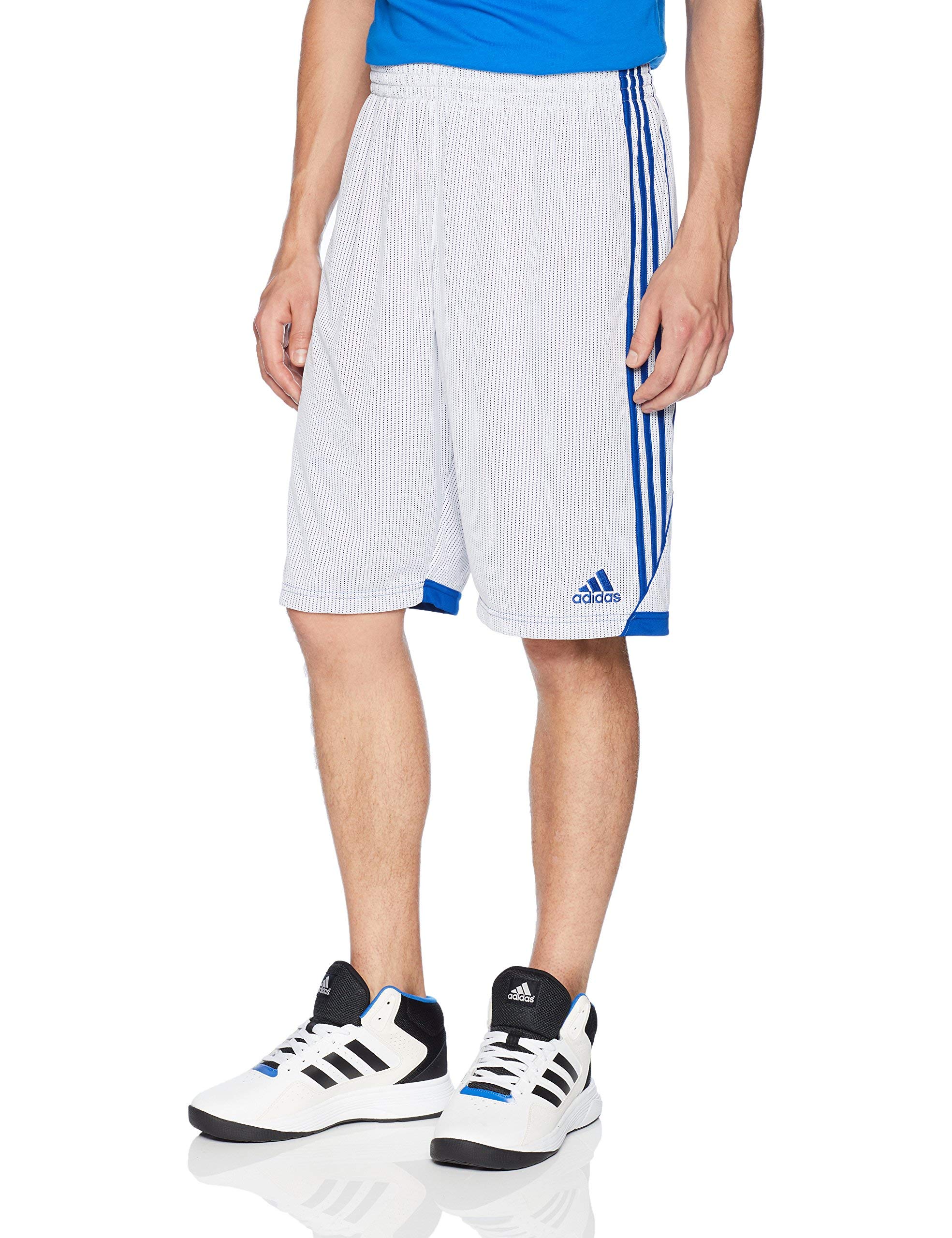 adidas Men's Basketball Foundation Shorts, White, Large