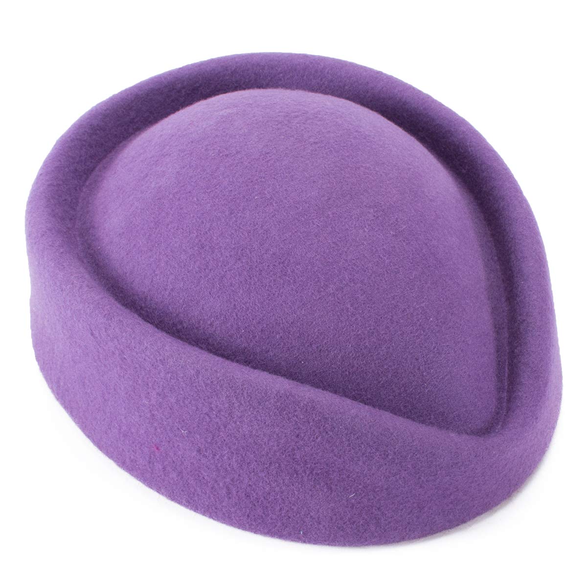 Wool Stewardess Air Hostesses Pillbox Hat Millinery Teardrop Fascinator Base A040 (Purple)