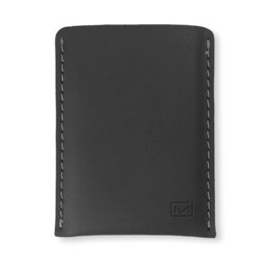 modern carry leather minimal card holder, minimalist wallet for men & women, thin credit card holder, small business card holder, card holder wallet, front pocket card wallet - full protection (black)