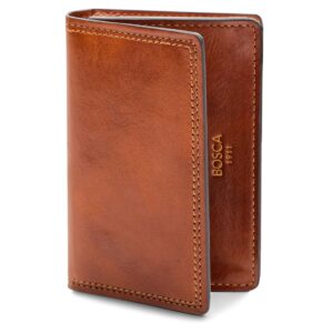 bosca | men’s 2 pocket card case wallet w/i.d. window in dolce italian leather