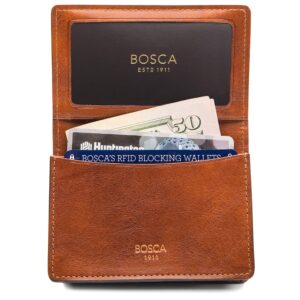 Bosca | Men’s 2 Pocket Card Case Wallet w/I.D. Window in Dolce Italian Leather