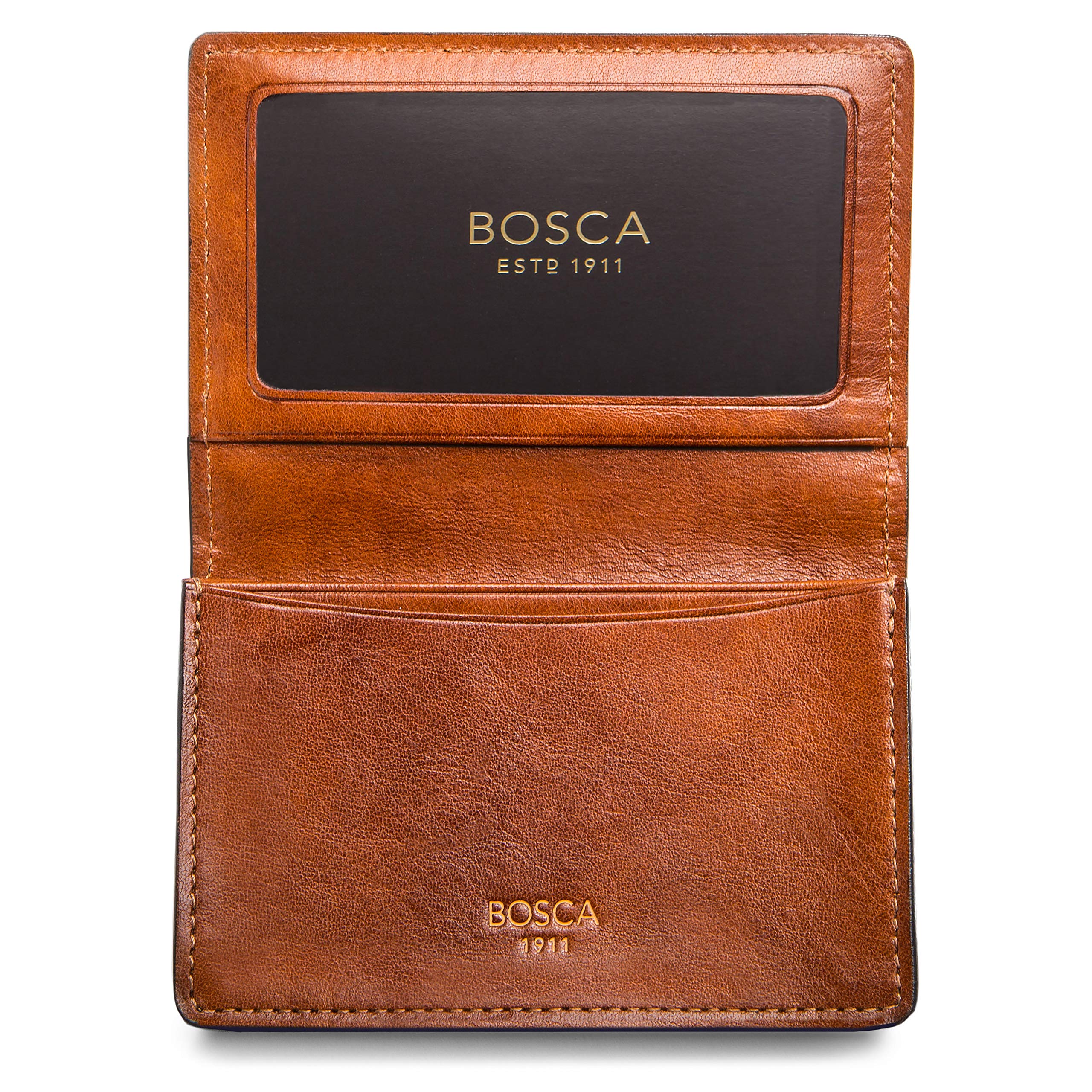 Bosca | Men’s 2 Pocket Card Case Wallet w/I.D. Window in Dolce Italian Leather