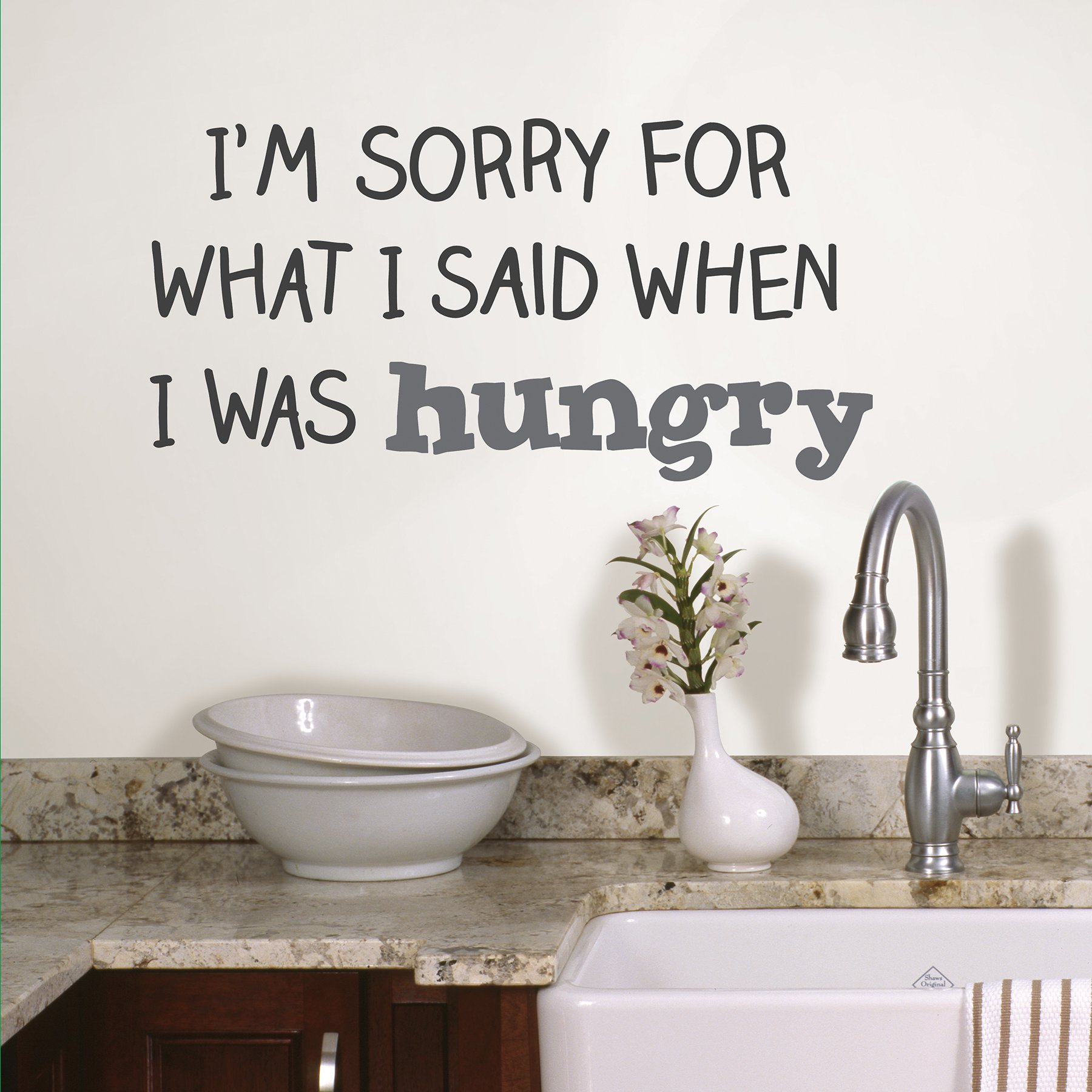 WallPops DWPQ2379 Hungry Wall Quote, Black