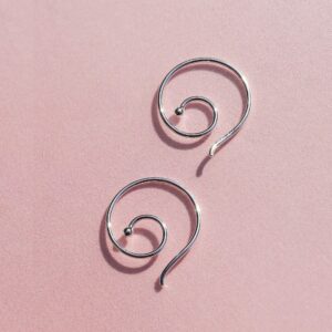 Boma Jewelry Sterling Silver Spiral Pull Through Hoop Earrings (5/8 Inch)