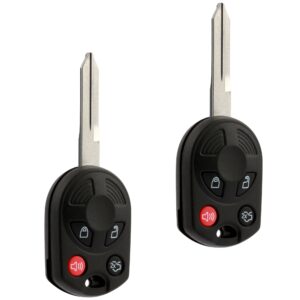 key fits ford edge escape expedition explorer flex five hundred focus fusion mustang taurus navigator keyless entry remote fob (oucd6000022), set of 2 - guaranteed to work