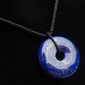 Genuine Deep Blue Natural Lapis Lazuli Gemstone Crystal Necklace Pendant 30×7mm