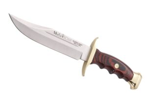 muela bw-18 coral pakkawood hunting knife with leather sheath, 7-1/8", stainless steel