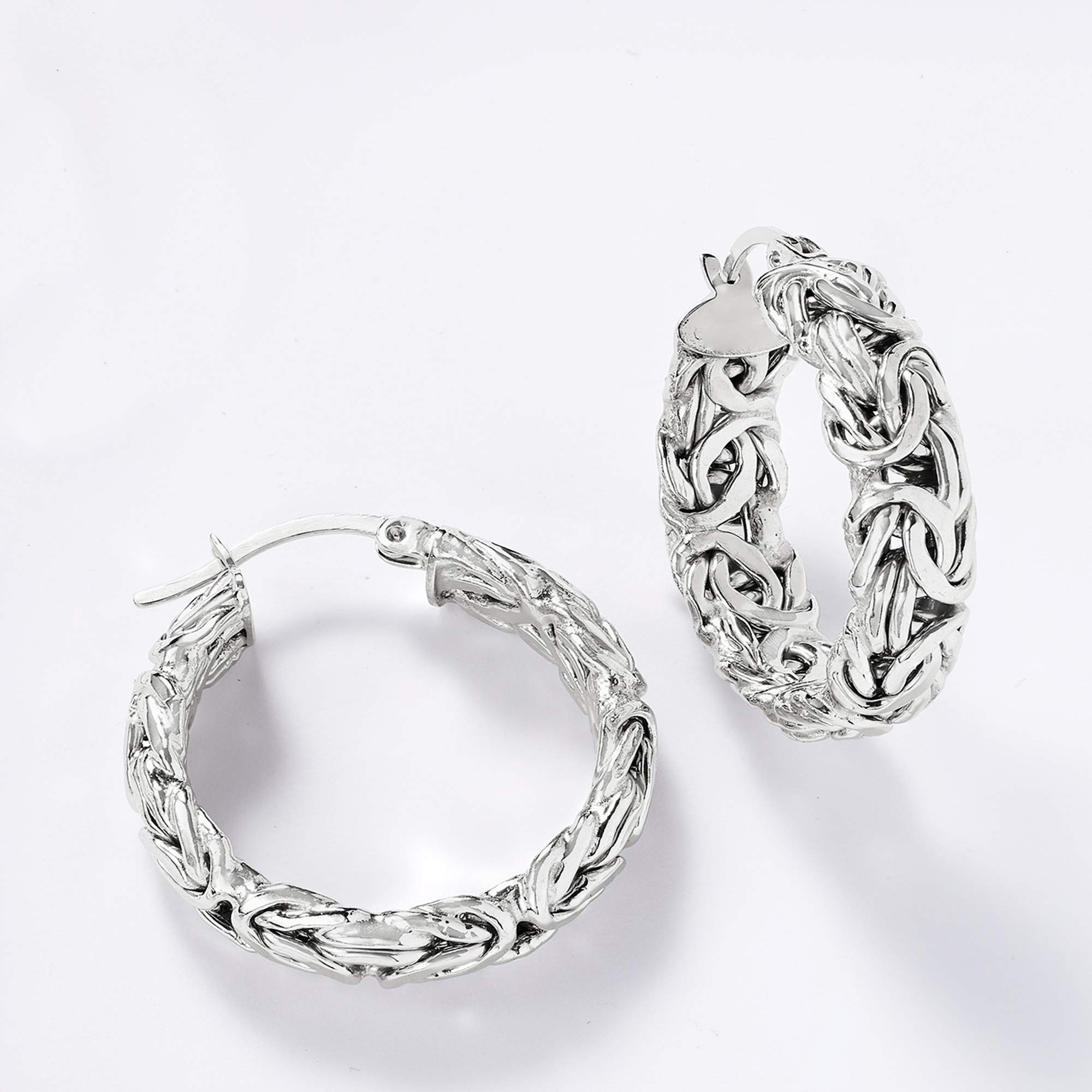 Ross-Simons Sterling Silver Byzantine Hoop Earrings