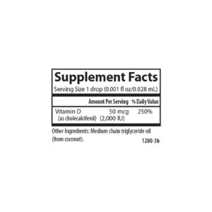 Carlson - Super Daily D3, Vitamin D Drops, 2,000 IU per Drop, 1-Year Supply, Vitamin D3 Liquid, Heart & Immune Health, Vegetarian, Liquid Vitamin D Drops, Unflavored, 365 Drops