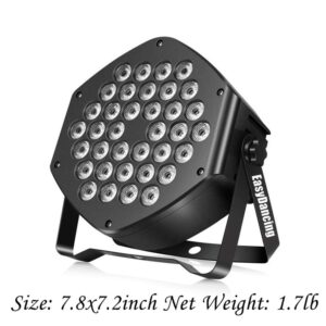 Stage Lighting, 36x1W LED Par Light RGB 7 Channel with Remote for DJ KTV Disco Party (4pcs)