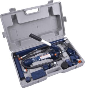 tce tce70401 torin portable hydraulic ram: auto body frame repair kit with blow mold carrying storage case, 4 ton (8,000 lb) capacity, blue