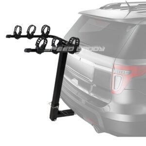 Auto Dynasty 2 Inches Hitch Fold-Up Mount Rear Trailer Bicycle/Bike Rack Carrier Storage (Powdered Coated Black)