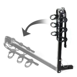 Auto Dynasty 2 Inches Hitch Fold-Up Mount Rear Trailer Bicycle/Bike Rack Carrier Storage (Powdered Coated Black)