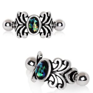 dark opal 316l stainless steel medieval design vine wildklass cartilage cuff earring