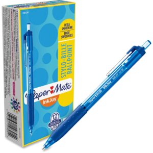 Paper Mate® InkJoy™ 300 RT Retractable Pens, Medium Point, 1.0 mm, Translucent Blue Barrels, Blue Ink, Pack Of 12