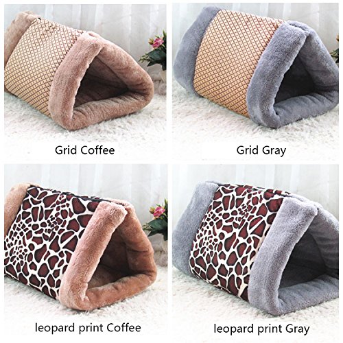 S-Lifeeling 2-in-1 Cat Pet Bed Tunnel Fleece Tube Indoor Cushion Mat Pyramid Pad for Dog Puppy Kitten Kitty Kennel Crate Cage- Shack House-color random