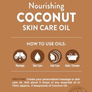 Nature's Truth Coconut Oil Liquid for Skin | 4 oz | Unscented Base Oil | Paraben Free