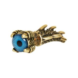 gothic dragon claw blue evil eye wildklass fake taper (16ga 1/4" gold)