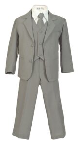 avery hill boys formal 5 piece suit with shirt and vest silverwhite 2t