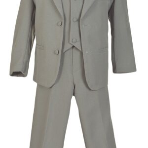 Avery Hill Boys Formal 5 Piece Suit with Shirt and Vest SilverWhite 2T