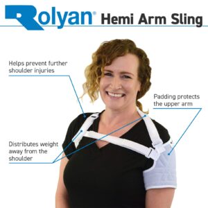 Sammons Preston 79336 Rolyan Original Hemi Comfortable Shoulder Sling with Elastic Straps for Left Arm, Medium, Long