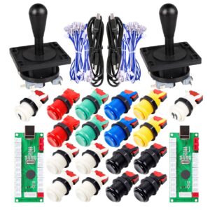 eg starts 2 player classic arcade game diy part for mame usb cabinet zero delay usb encoder to pc games 8 way joystick + 18x arcade push buttons (includ 1p / 2p start buttons) multiple colour kits