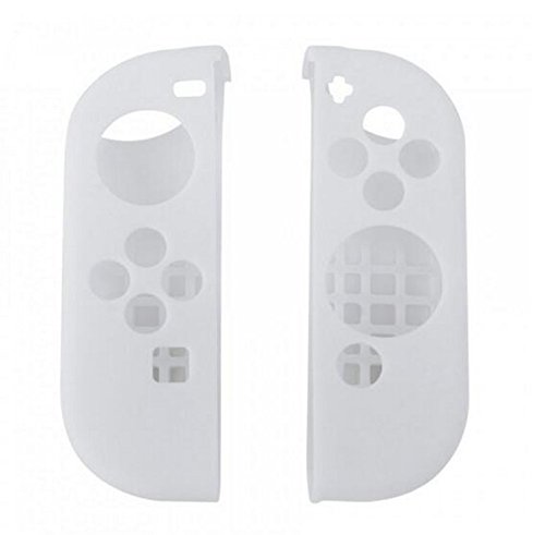 Silicone Protective Skin Soft Shell Case Cover for Nintendo Switch Joy-Con Controller Skin Clear-White