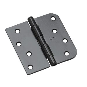 richelieu 81822fbb onward full mortise butt hinge, combination 5/8-inch radius and square corner, 4-inch (102 mm), black finish, 3 count