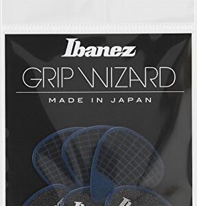 Ibanez PPA16HSG Wizard Series, Sand Grip Picks 6 Pack 1.0mm (PPA16HSGDB),Dark Blue