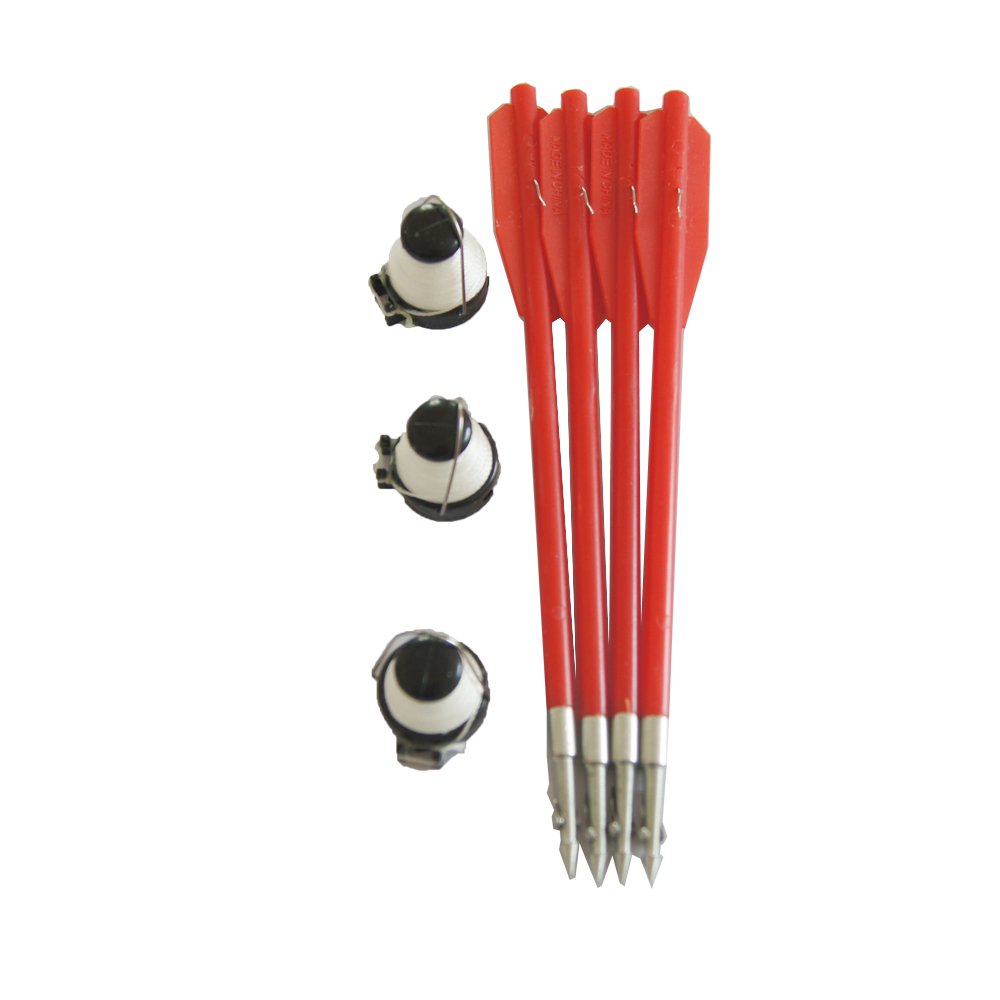 Jiexi Hwyp 4 Fishing Bolts for 50 to 130 Pounds Crossbow & 3 Fishing Line Wheel Pack of 1 (red)