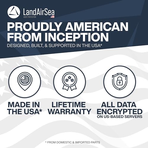 LandAirSea 54 GPS Tracker - Made in the USA from Domestic & Imported Parts. Long Battery, Magnetic, Waterproof, Global Tracking. Subscription Required