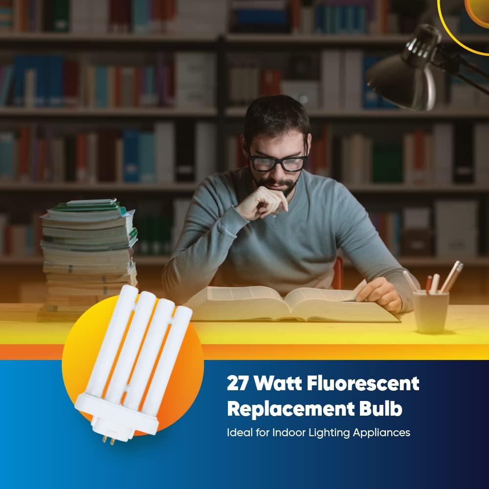 Technical Precision FML Lamp 27 Watt Replacement for Lights of America FML27EX-N 2700K Warm White Light Bulb Reading Lamp Bulb with GX10Q-4 4-Pin Base - Desk Lamp Fluorescent Bulb - 1 Pack