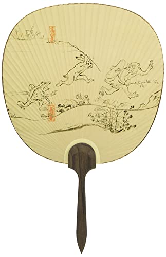 Shiomi Dan Fan, Made in Japan, Fan Choji Carica, Monkey Chasing 8.7 - 8.4 x 14.6 inches (22 - 124 x 37 cm)