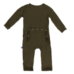 KicKee Pants Boys Basic Coverall- Bark, 6-9 Months