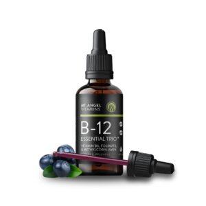 Mt. Angel Vitamins - B12 Essential Trio - Vegan Sublingual Drops with High-Potency Methyl B12, B6 & Folate - Easy Absorption Liquid - Non-GMO, Made in USA