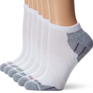 Hanes womens 6-pair Comfort Fit No Show athletic socks, White, 5 9 US