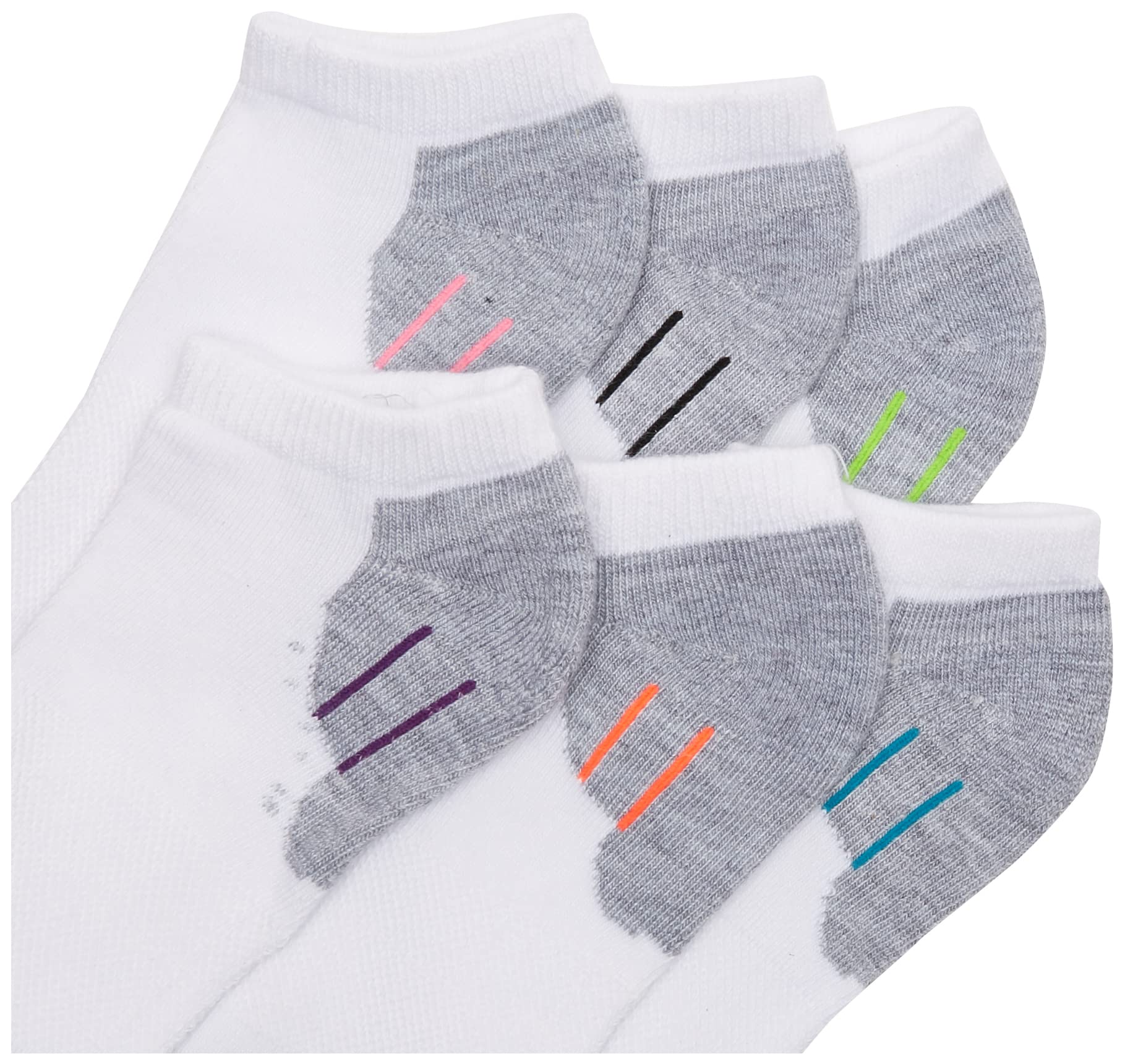 Hanes womens 6-pair Comfort Fit No Show athletic socks, White, 5 9 US