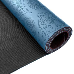 Premium Clever Yoga Mat - Extra Long Yoga Mat Suitable For All Yoga Types - Workout Mat For Home Or On The Go - Includes Our Perfect Fit Mat Bag - Blue