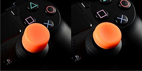 Pack of 8 pcs Analog Controller Gamepad Raised Antislip Thumb Stick Grips Thumbsticks Joystick Cap Cover for PS5, PS4, PS3, Switch Pro, Xbox one, Xbox 360, Wii U, PS2 Controller (Orange)