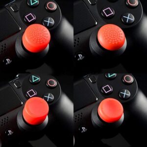 Pack of 8 pcs Analog Controller Gamepad Raised Antislip Thumb Stick Grips Thumbsticks Joystick Cap Cover for PS5, PS4, PS3, Switch Pro, Xbox one, Xbox 360, Wii U, PS2 Controller (Red)