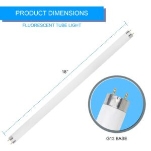 DYSMIO Lighting F15T8-CW 15-Watt 18-inch 4100K 825 Lumen Medium Bi-Pin Base T8 Fluorescent Straight Tube Bulb with Cool White Light- 4 Pack