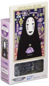 ensky - spirited away - no-face mysterious street lights, 126 piece art crystal jigsaw puzzle (126-ac66)