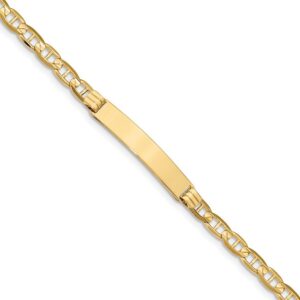 jewels by lux 14k yellow gold anchor id bracelet