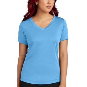 Clothe Co. Workout Tops for Women, Workout Shirt Women, V-Neck Gym Tops for Women (Available in Plus Sizes), Carolina Blue, S