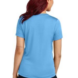 Clothe Co. Workout Tops for Women, Workout Shirt Women, V-Neck Gym Tops for Women (Available in Plus Sizes), Carolina Blue, S