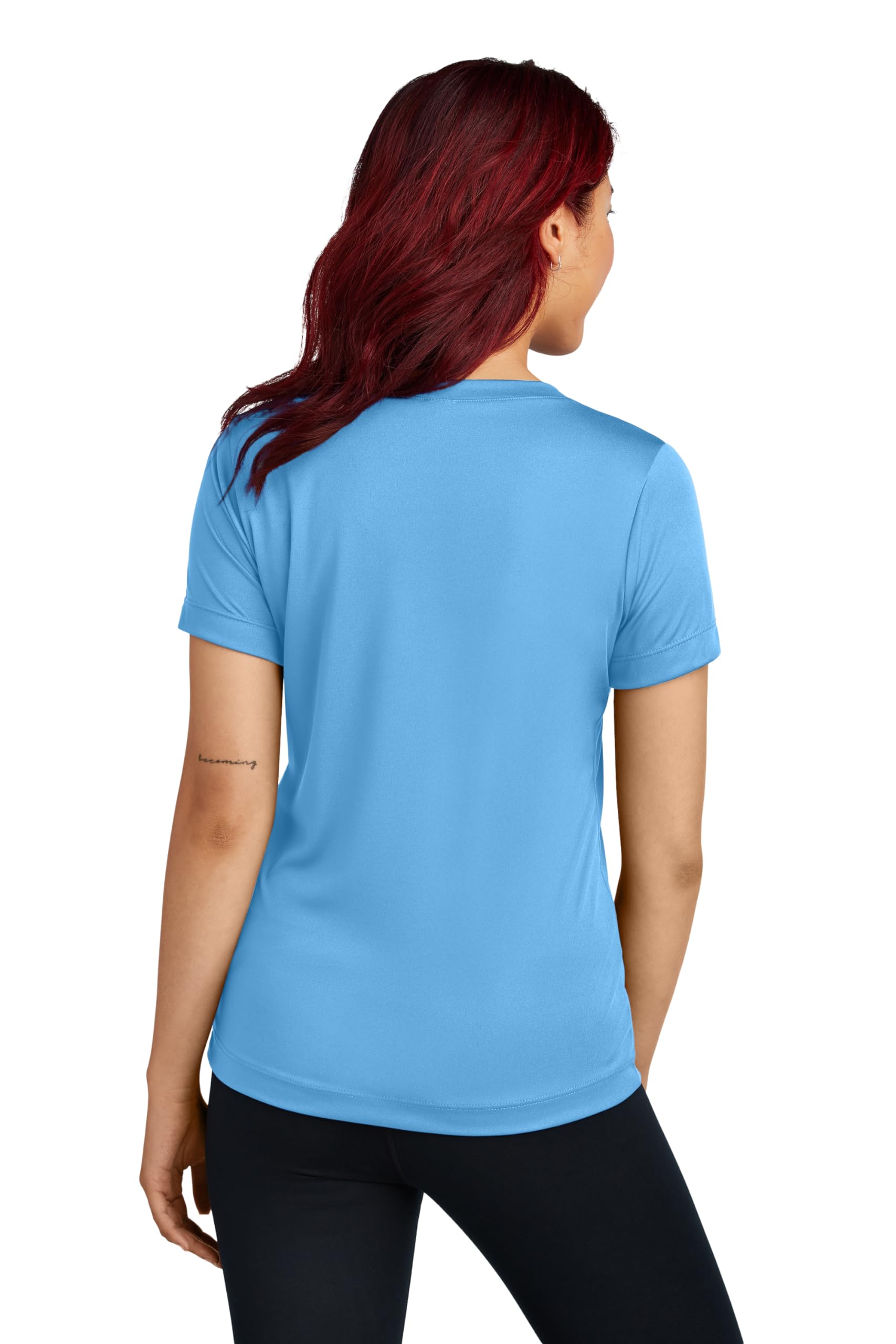 Clothe Co. Workout Tops for Women, Workout Shirt Women, V-Neck Gym Tops for Women (Available in Plus Sizes), Carolina Blue, S