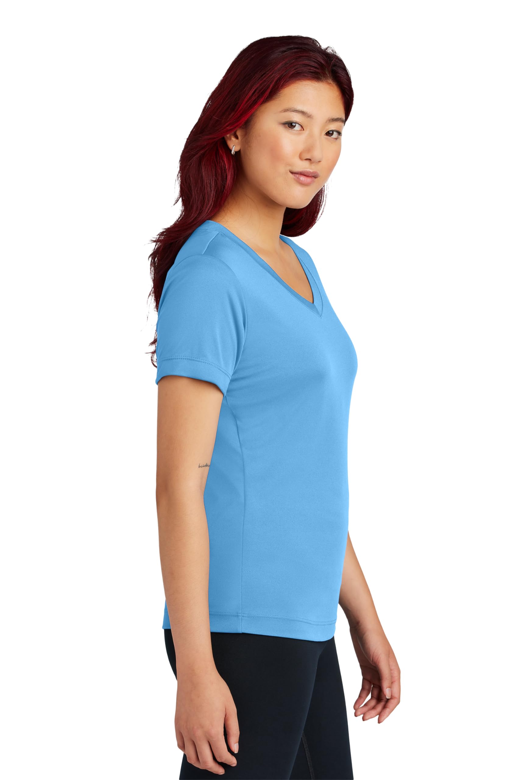 Clothe Co. Workout Tops for Women, Workout Shirt Women, V-Neck Gym Tops for Women (Available in Plus Sizes), Carolina Blue, S