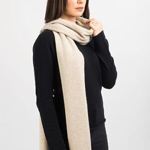 Dalle Piane Cashmere - Broad Scarf 100% cashmere - Made in Italy - Woman/Man, Color: Beige, One size